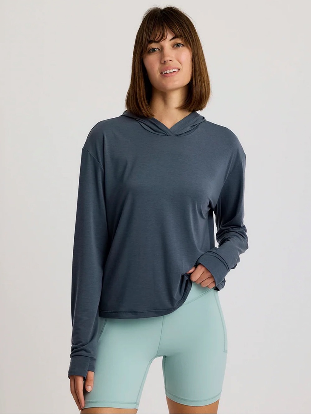 Free Fly Apparel Women's Elevate Lightweight Hoodie, Storm Cloud, Medium